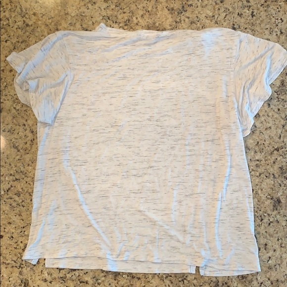 White heathered flutter sleeves tshirt - Picture 6 of 6